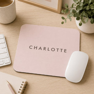 Moderne rosafarbene personalisierte Namensmauspad Mousepad