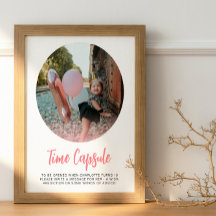 Moderne rosafarbene, runde Foto Kapsel