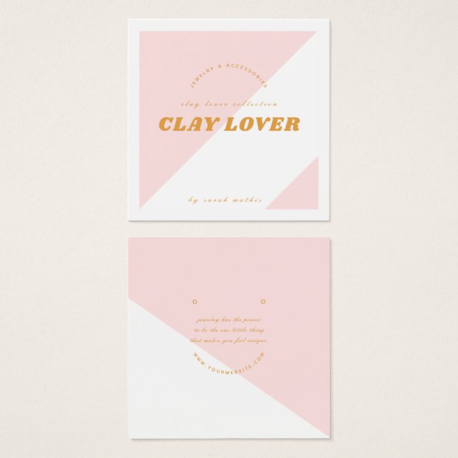 Moderne rosafarbene Schmuckkarte (Vorne & Hinten)