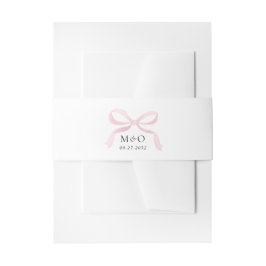 Moderne rosafarbene Wasserfarbe-Monogramm-Hochzeit Einladungsbanderole