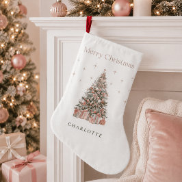 Moderne rosafarbene Weihnachtsbaum-Persönliche Wei Großer Weihnachtsstrumpf