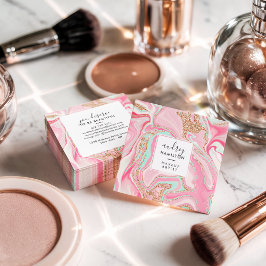 Moderne Rose aus rosafarbenem Marmor Quadratische Visitenkarte