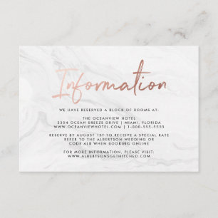 Moderne Rose aus weißem Marmor   Informationskarte Begleitkarte