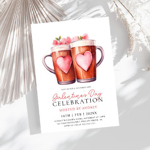 Moderne Rose Beer Galentine's Day Party Einladung