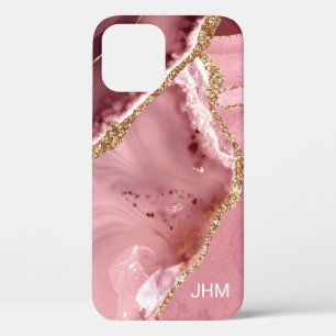 Moderne Rose Gold Agate Case-Mate iPhone Hülle