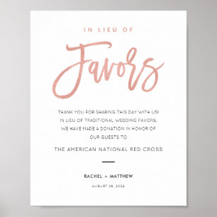 Moderne Rose Gold anstelle von Favoriten Zeichen Poster