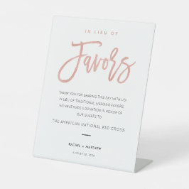 Moderne Rose Gold anstelle von Favoriten Zeichen Sockelschild