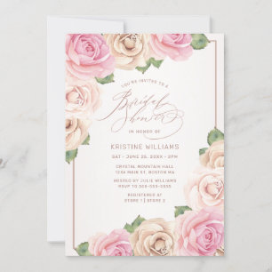 Moderne Rose Gold Aquarellfarben Brautparty Einladung