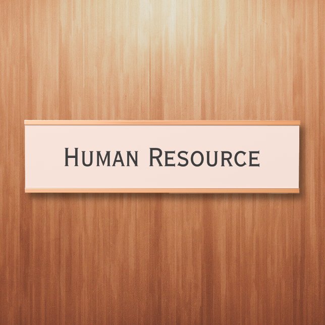 Moderne Rose Gold Black Office Name Türschild (Modern Rose Gold Black Office Room Department Name Door Sign)