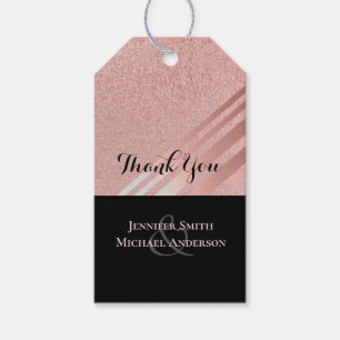 Moderne Rose Gold Black Wedding Geschenkanhänger