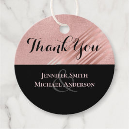 Moderne Rose Gold Black Wedding Geschenkanhänger