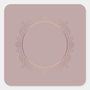 Moderne Rose Gold Blank Template hinzufügen Quadratischer Aufkleber