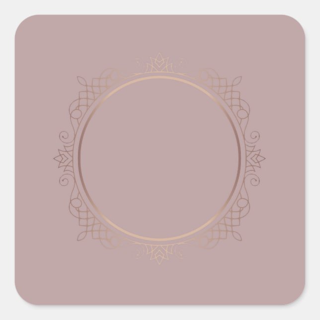 Moderne Rose Gold Blank Template hinzufügen Quadratischer Aufkleber (Vorderseite)