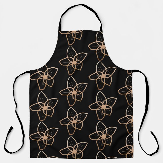 Moderne Rose Gold Blume All-over Print-Schürze Schürze (Vorderseite)