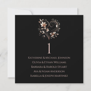 Moderne Rose Gold Blume Hochzeitssitzkarten- Einladung