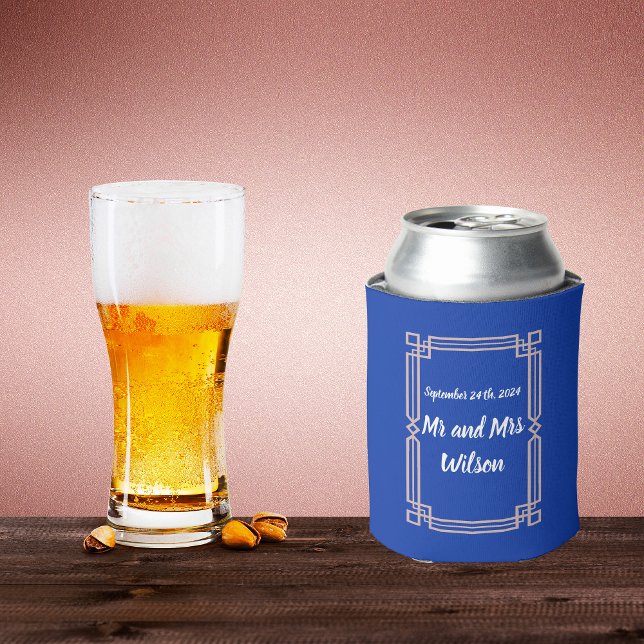 Moderne Rose Gold Border auf Navy Blue Can Cooler Dosenkühler (Von Creator hochgeladen)