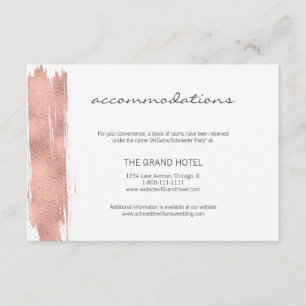 Moderne Rose Gold Brush Hochzeitskarte Begleitkarte