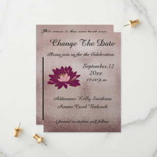 Moderne Rose Gold Burgund Blumen Elegante Veränder Save The Date