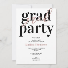 Moderne Rose Gold Calligraphy Graduation Party Einladung