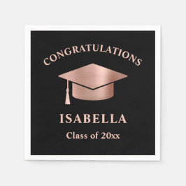 Moderne Rose Gold Custom Abschluss Serviette