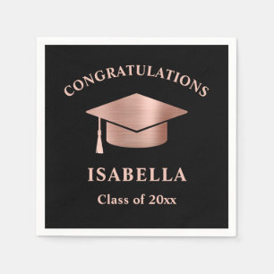 Moderne Rose Gold Custom Abschluss Serviette