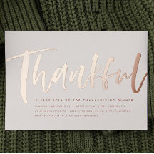 Moderne Rose Gold dankbar Erntedank Dinner