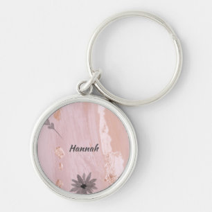 Moderne Rose Gold Floral Button Schlüsselanhänge Schlüsselanhänger