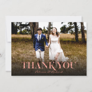 Moderne Rose Gold Foil Hochzeit Vielen Dank Foto Karte
