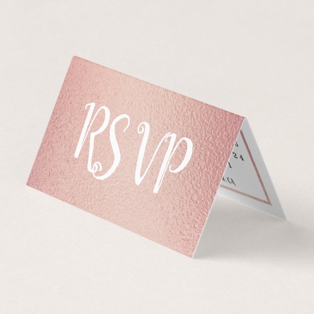 Moderne Rose Gold Foil Kalender RSVP Karte (Vorderseite)