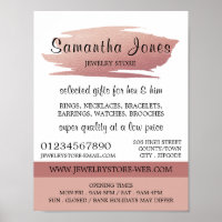 Moderne Rose Gold Foil Pinselstriche, Juwelierlade