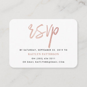 Moderne Rose Gold Foil Script UAWG Begleitkarte