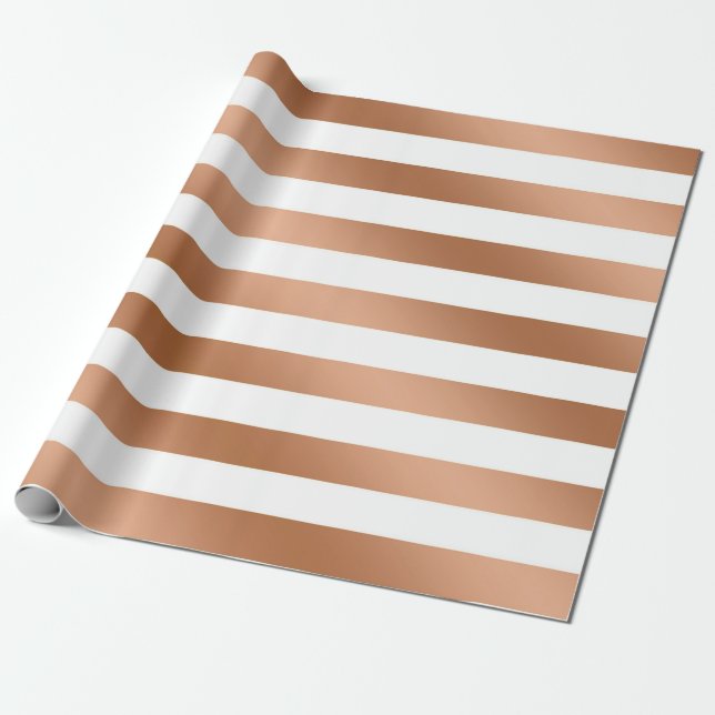 Moderne Rose Gold Foil Streifen Trendy Wedding Geschenkpapier (Ungerollt)