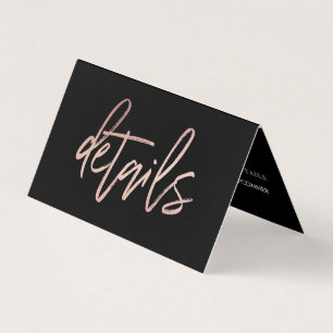 Moderne Rose Gold Fotoleiterschrift & Foto Detail  Visitenkarten