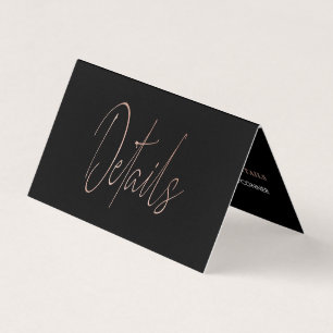 Moderne Rose Gold Fotoleiterschrift & Foto Detail Visitenkarten