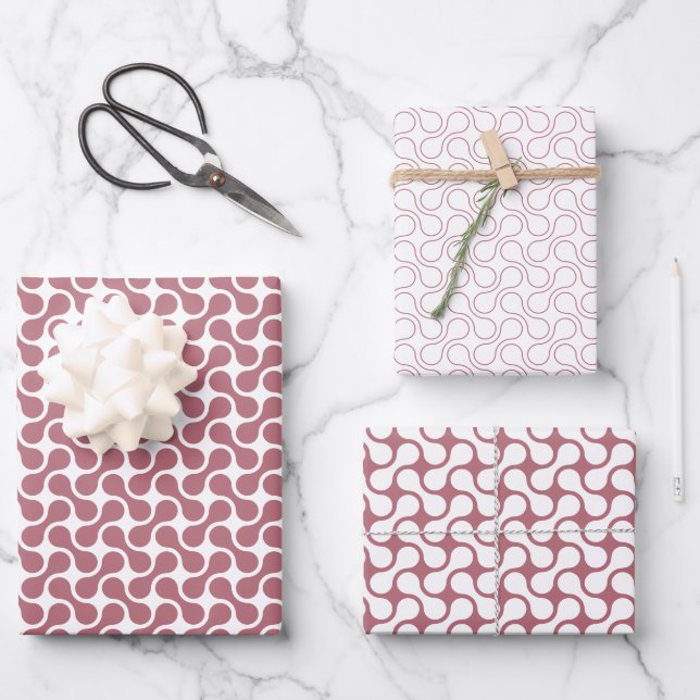 Moderne Rose Gold Geometric Metaball Pattern Geschenkpapier Set (Vorderseite)