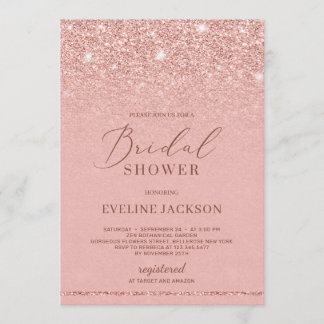 Moderne Rose Gold Glitzer Brautparty Einladung