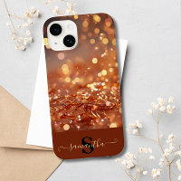 Moderne Rose Gold Glitzer Edelsteine Mit Monogramm