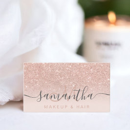 Moderne Rose Gold Glitzer ombre Erröten Schminkhaa Visitenkarte