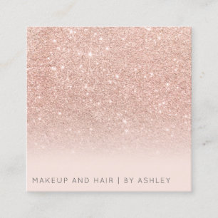 Moderne Rose Gold Glitzer ombre Make-beruflich Quadratische Visitenkarte