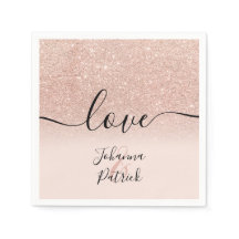 Moderne Rose Gold Glitzer Rosa Liebe Hochzeit