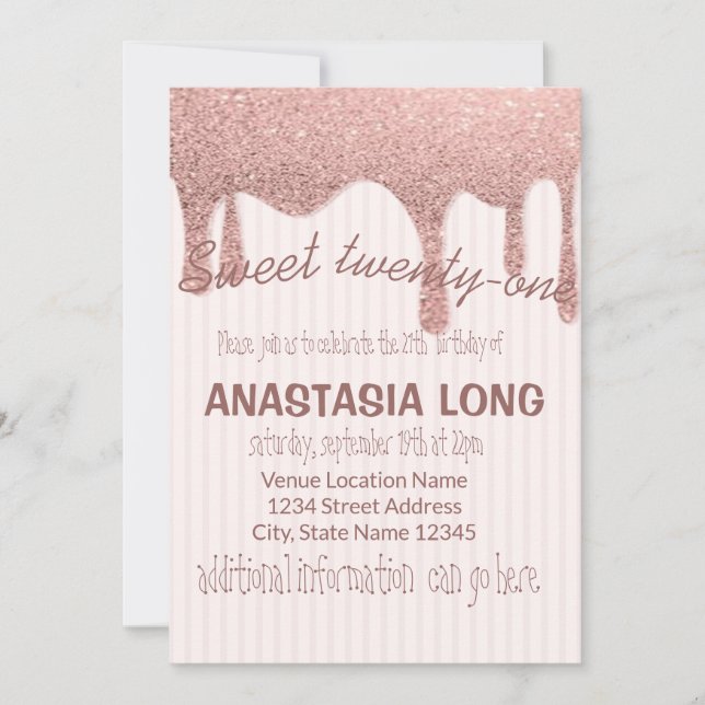 Moderne Rose Gold Glitzer Save The Date (Vorderseite)