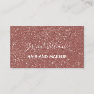 Moderne Rose Gold Glitzer Weiße Schriftzeichen Mak Visitenkarte