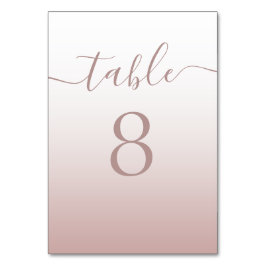 Moderne Rose Gold Gradient Wedding Tischnummer