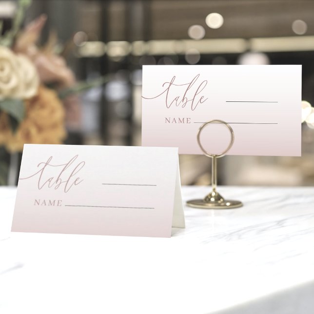 Moderne Rose Gold Gradient Wedding Tischnummer Platzkarte (Von Creator hochgeladen)