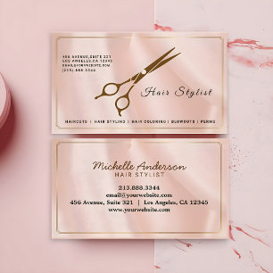 Moderne Rose-Gold-Haarschneider-Schere Design Visitenkarte