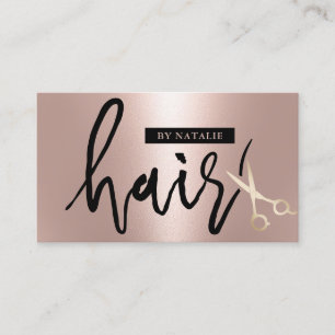 Moderne Rose Gold Hair Stylist Script Sisson Salon Visitenkarte