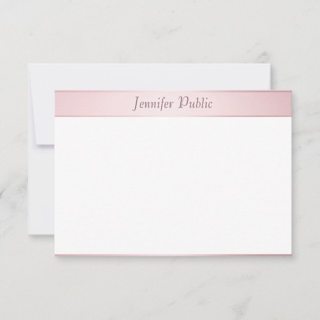 Moderne Rose Gold Handschrift Elegante Vorlage (Vorderseite)