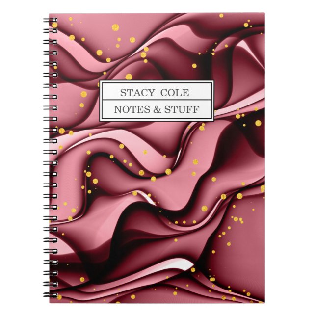 Moderne Rose Gold Imitate Glitzer Name Personalisi Notizblock (Vorderseite)