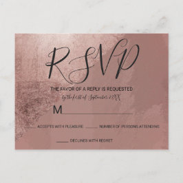 Moderne Rose Gold Imitats Foil Triangle RSVPs Einladungspostkarte