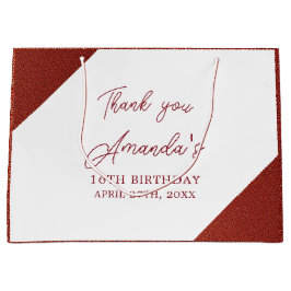 Moderne Rose Gold Kupfer Glitzer Sweet 16 Geburtst Große Geschenktüte